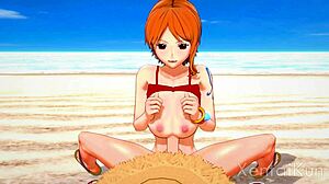 Nami Delivers Big Tits Blowjob! One Piece Monster Cock Titty Fuck Part 1