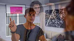 Brunette bimbo stepmom huge fake tits boobjob test cum squirt