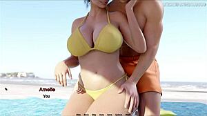 Pervert Stepson Hard for BBW Stepmom Bikini Wants Public Fuck