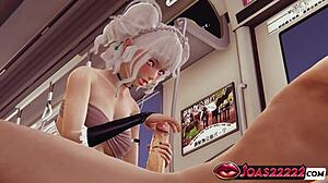 i ride the subway teasing diana's big cock with sloppy pov titfuck and facial blowjob