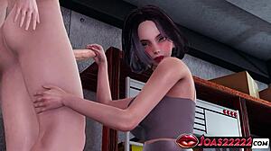 Trainer Carol's leggings handjob deepthroat swallow fills her with ecstasy