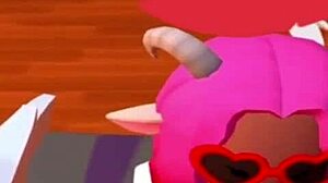 This anime recroom slut eagerly sucks cock then rides it hard