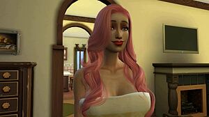 asian futanari shemale pounds hard on live stream in crossdressing sims episode 41