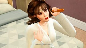 naughty sims babe flips upside down for wild 3d hentai action preview