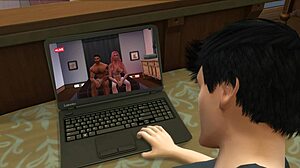 asian futanari shemale pounds hard on live stream in crossdressing sims episode 41