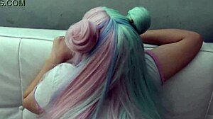 imagine slamming this big-ass anime student's tight holes till she cums hard