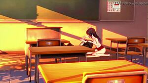 Futanari student craves teacher's deepthroat handjob release