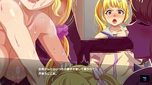 stepmom and daughter take turns sucking teen cock before creampie facials in hentai game