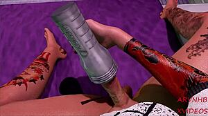 3D Futa Gwen Returns Home for Anal Blowjob Lover Fuck