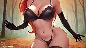 Latex Lingerie Big Boobs Hard Nipples Sexy Dance Thrills