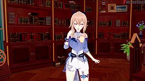 jean bends over office desk for pov big tits pounding genshin impact