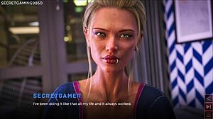 Stepmom's Secret Handjob for Stepson Alone in Living Room Tease