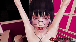 E-Girl's Big Tits Bounce in 3D Hentai Thighjob Panties Fetish POV Creampie