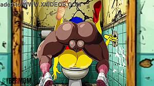 Married Housewife Fucked Through Gloryhole in Public Restroom