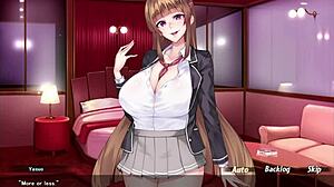 young gal teases old man in miho's route gameplay