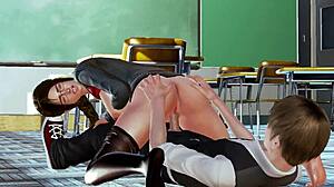 student's rough lust overwhelms busty teacher's big tits