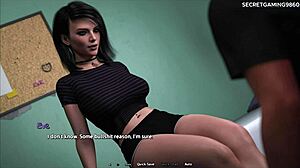 Sharing Bed with Goth Stepsis Turns Steamy Big Tits Monster Cock Hentai Game Naughty Fox