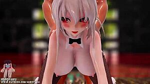 yowane haku pregnant oppai dances on big black monster cock