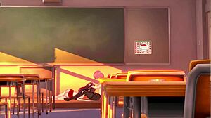 Futanari student craves teacher's deepthroat handjob release