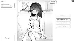 Polusestra zadirkuje u tajnoj hentai igri sa sissy pušenjem prstima i drkanjem