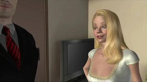 Blonde teen babysitter stars in Tk17 animation with small tits