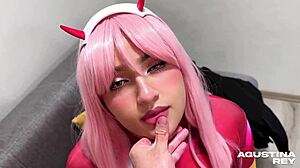 Zero Two dressed slut visits my home for first time public ass fuck balloon tits! 😈🍑