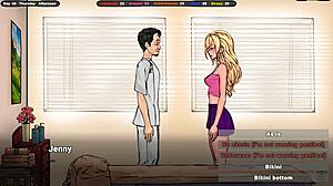 A pervert sneaks up on sweet Jenny for wild subway gangbang creampie in hentai game