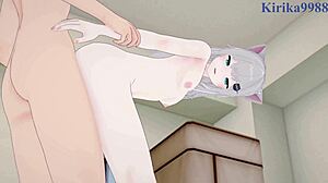 yuuki sakuna and nachoneko amashiro natsuki get close as vtuber hentai