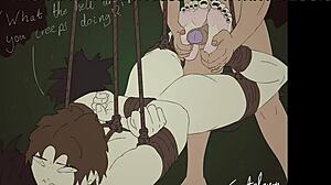 Ogre girl hogtied fucked by orcs in fantasy bondage