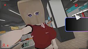 Roxane tøyser med stor ræv flash ute