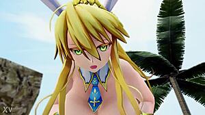 WOW SEXY BUNNY GIRL RIDES COWGIRL STYLE WITH BIG TITS BOUNCING!