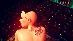 hada and ursa gabor goth lesbians squirting on strapon dildos while licking tattooed tits and pussy