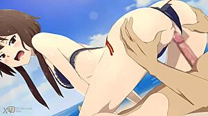 konosuba megumin big ass big tits reverse cowgirl beach ride creampies on monster cock hentai