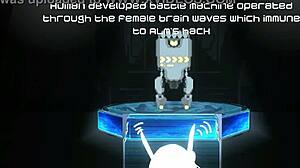 cute lady surrenders to robot cocks in fatal flame erotic hentai game