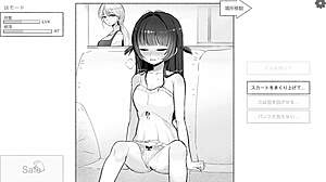 Stiefschwester neckt im geheimen Hentai Game mit Sissy-Blowjob Fingern und Wichsen