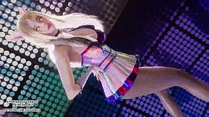 ahri league of legends mmd kpop dance turns erotic blonde costume hentai sexy uncensored 4k