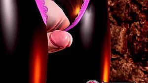 Hot Oiled Succubus Big Tits Monster Cock Thighjob Leather Leggings Staircase Doggy POV Missionary Creampie