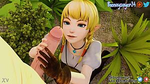 linkle drops to knees for blonde teen pov handjob in uncensored zelda sfm hentai animation