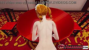 Christmas Bunny Cosplay Pantyhose 3D POV Anal Missionary Doggystyle Desk Creampie