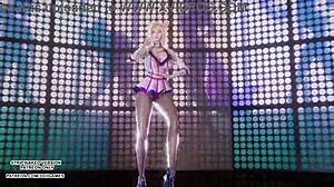 ahri league of legends mmd kpop dance turns erotic blonde costume hentai sexy uncensored 4k