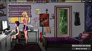 A pervert sneaks up on sweet Jenny for wild subway gangbang creampie in hentai game