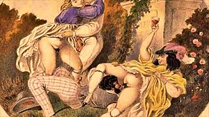 A narrative of vintage erotic drawings from retro comics