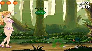 bold futanari feet worship on mellys monster hentai island game adventure