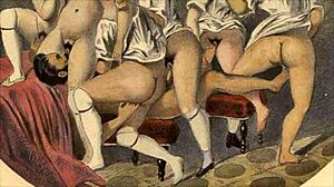 A narrative of vintage erotic drawings from retro comics