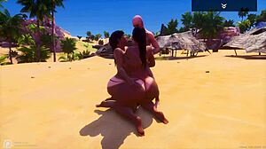 Damn, Two Curvy Big Ass Milfs Threesome Big Dick Frenzy!