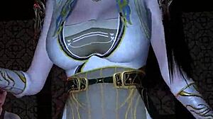 animated fantasy goddess with big tits and ass takes big black cock doggystyle creampie in 3d hentai