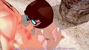 Velma's Big Tits Bikini Fuck on Scooby Doo Beach Turns into Full Fantasy Hentai Orgy