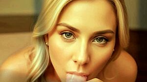 ai generated blonde milf with huge boobs ass bounces in animated anime