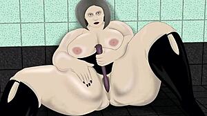 bbw maid drops to floor for fat ass masturbation frenzy