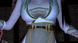 animated fantasy goddess with big tits and ass takes big black cock doggystyle creampie in 3d hentai